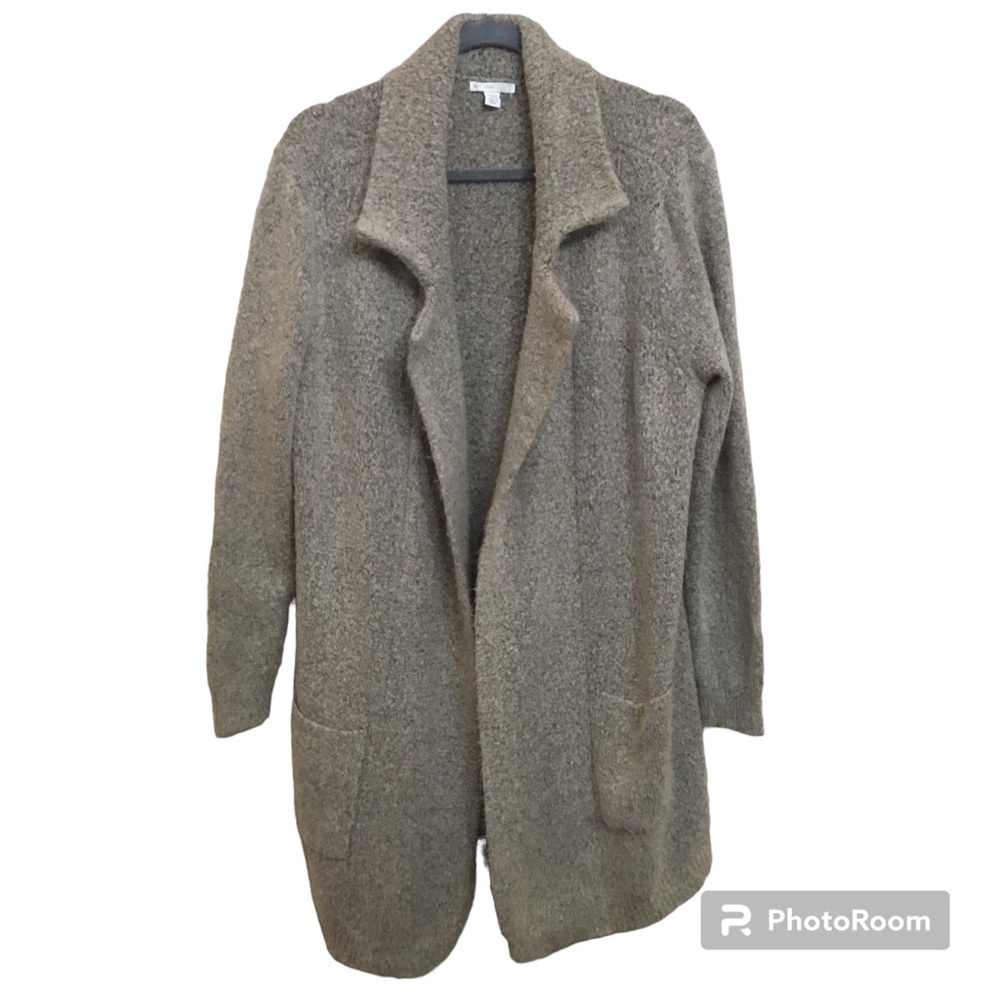 Est. 1946 Women’s Tan And Black Long Line Open Front Cardigan With Pockets 14/16